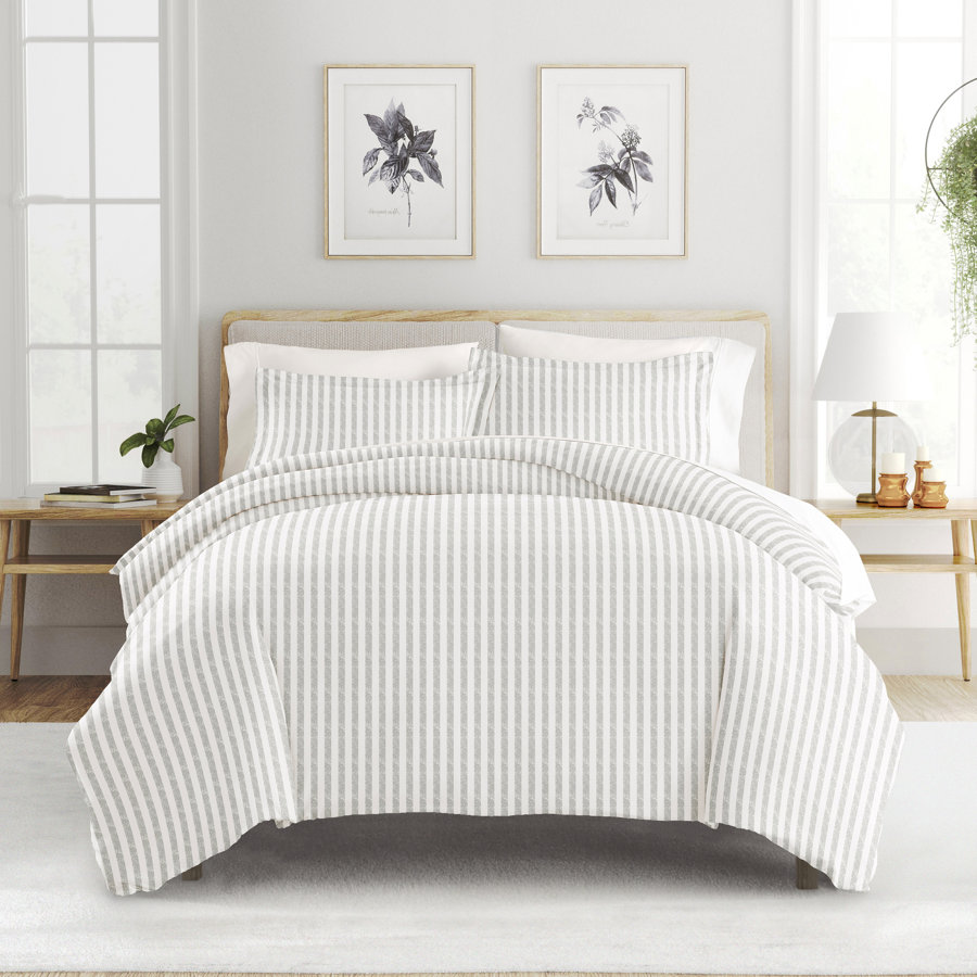 Becky Cameron Puffed Rugged Stripe Duvet Cover Set